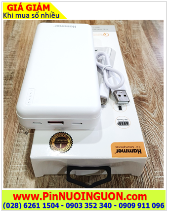 Hammer HP3 (VỎ TRẮNG), Pin sạc dự phòng Hammer HP3 với dung lượng chuẩn 20 000mAh chính hãng |Bảo hành 01 năm